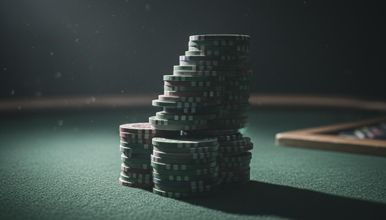 Casino chips closeup